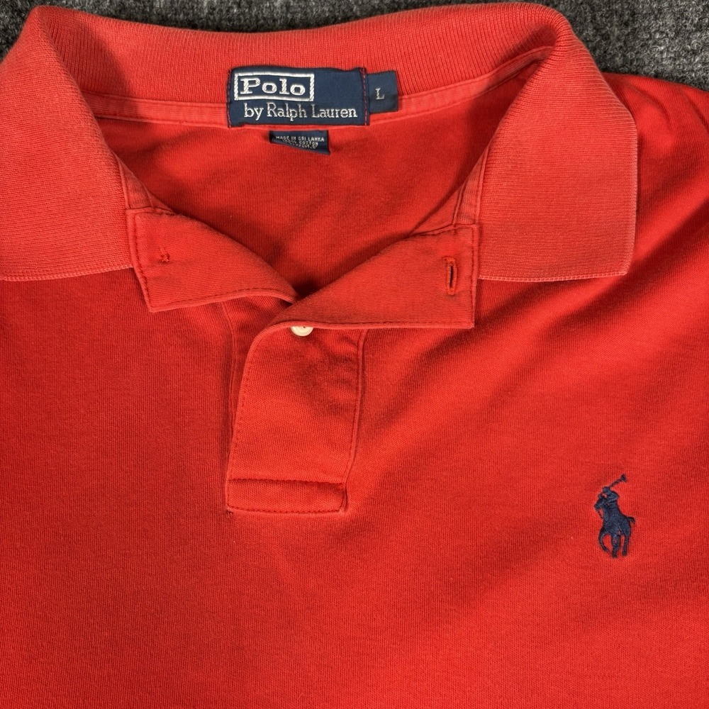 Polo Ralph Lauren Polo Shirt Mens L Red Short Sleeve Cotton Pique Pony Logo